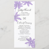 Purple Daisies sur le programme de mariage blanc (Devant)