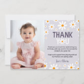 Purple Daisy 1er anniversaire Carte de remerciemen (Devant)