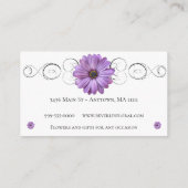 Purple Daisy Floral Shop Carte de visite (Dos)