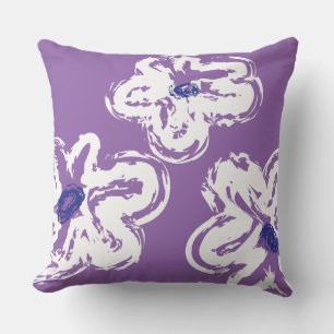 Purple DAISY HANDRAWN DESIGN Retro Lancer Oreiller
