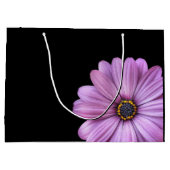 Purple Daisy sur Black GRAND sac cadeau (Dos)