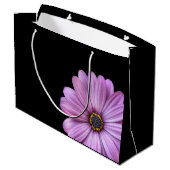 Purple Daisy sur Black GRAND sac cadeau (Dos Angle)