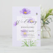 purple daisy wedding invitation  (Debout devant)