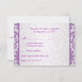 Purple Damask, amethyste photo RSVP Invitation (Dos)