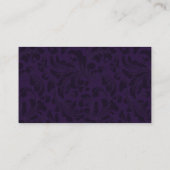 Purple Damask Carte de visite de comptabilité/comp (Dos)