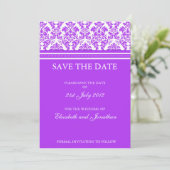 Purple Damask Enregistrer La Carte Postale Date (Debout devant)