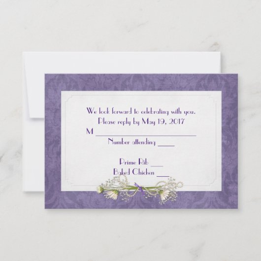Purple Damask RSVP (Devant)