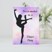 Purple Dance Anniversaire Fête Invitation (Debout devant)