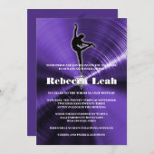 Purple Dance Danse Bat mitzvah Invitation (Devant / Derrière)