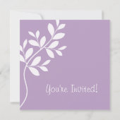 Purple de la branche de feuilles de Faire-part de  (Dos)