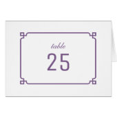 Purple Deco Chic Numéro de table (Devant horizontal)