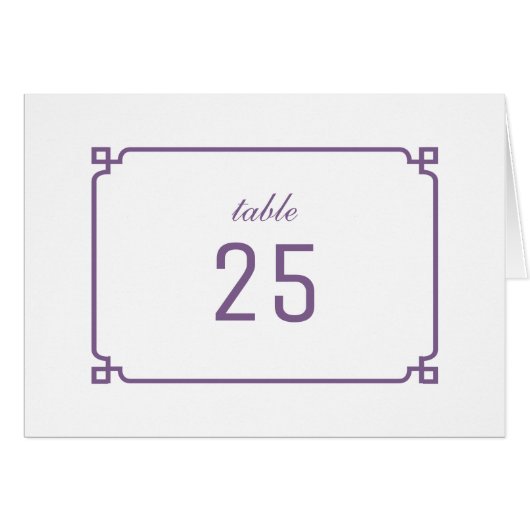 Purple Deco Chic Numéro de table (Devant horizontal)