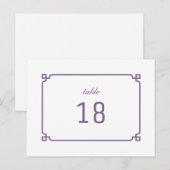 Purple Deco Chic Numéro de table Carte postale (Devant / Derrière)