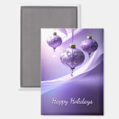 Purple Decorative Christmas Ball Holiday Magnet (Recto/Verso)