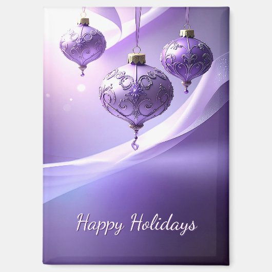Purple Decorative Christmas Ball Holiday Magnet (Recto)