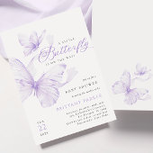 Purple Delicate Baby shower Papillon Invitation
