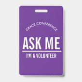 Purple Demandez-moi que je suis un badge d'identif (Back)