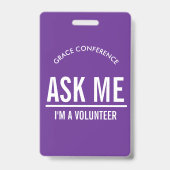 Purple Demandez-moi que je suis un badge d'identif (Front)