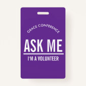 Purple Demandez-moi que je suis un badge d'identif (Devant)