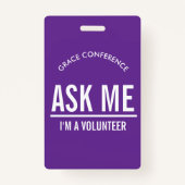 Purple Demandez-moi que je suis un badge d'identif (Dos)