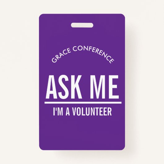 Purple Demandez-moi que je suis un badge d'identif (Dos)