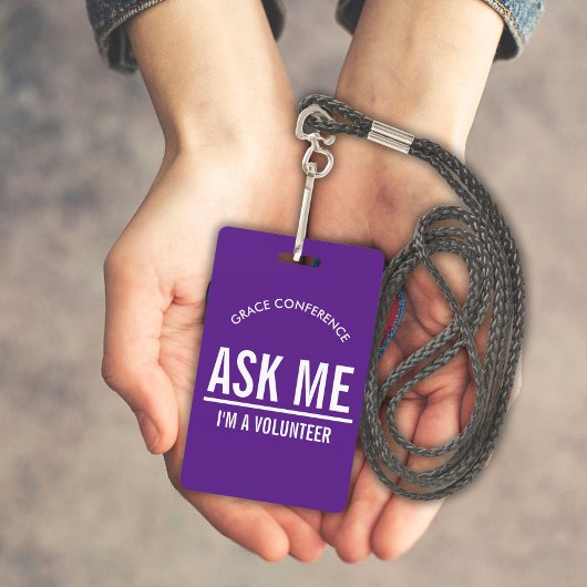 Purple Demandez-moi que je suis un badge d'identif