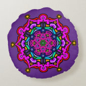 Purple design  rond kussen (Achterkant)