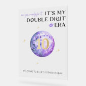 Purple Disco Double Chiffre Accueil Anniversaire (Angle)