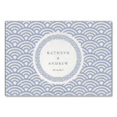 Purple doux + Vagues stylisées blanches Carte Nom (Dos)