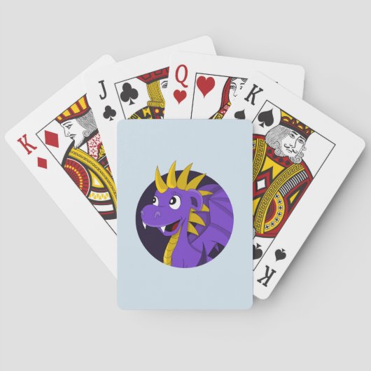 Purple dragon cartoon playing cards pokerkaarten (Achterkant)