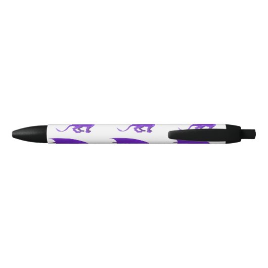Purple dragon cartoon zwarte inkt pen (Achterkant)