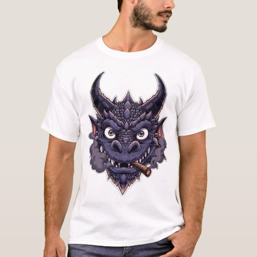 Purple Dragon Fantasy Graphic T-shirt (Voorkant)