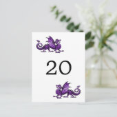 Purple Dragon Numéro de table Carte postale (Debout devant)