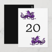 Purple Dragon Numéro de table Carte postale (Devant / Derrière)