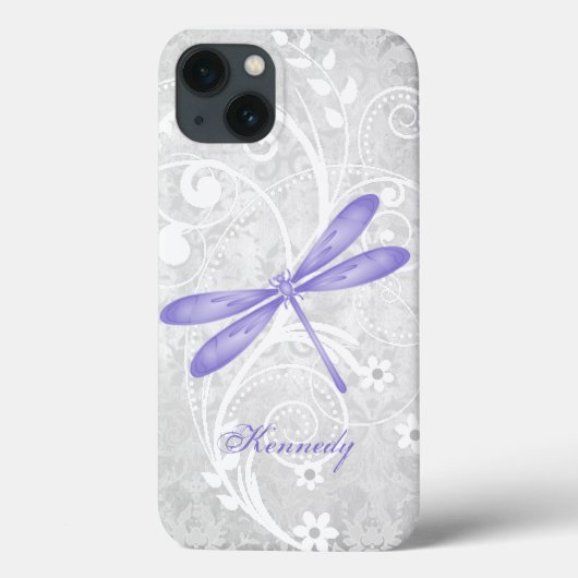 Purple Dragonfly Personnalisé iPhone X coque (Verso)