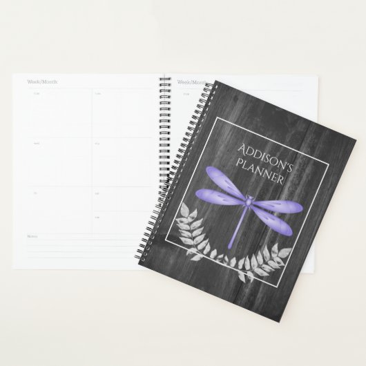 Purple Dragonfly Russe Planner (Devant avec enveloppe)