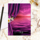 Purple Dream Ocean Butterfly Wedding Carte RSVP