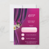 Purple Dream Ocean Butterfly Wedding Carte RSVP (Dos)
