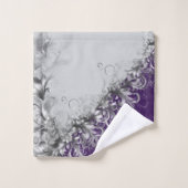 Purple Elegance and Grey Towel Set (Gant de toilette)