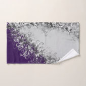 Purple Elegance and Grey Towel Set (Serviette à main)