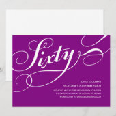 Purple Elegant 60e anniversaire Invitation (Devant / Derrière)