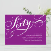 Purple Elegant 60e anniversaire Invitation (Debout devant)