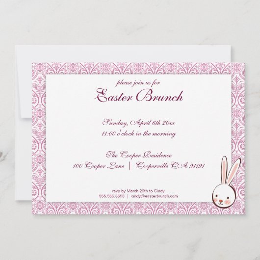 Purple Elegant Brunch de Pâques Invitation (Devant)