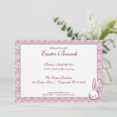 Purple Elegant Brunch de Pâques Invitation (Debout devant)