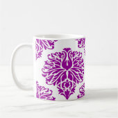 Purple Elegant Damask Coffee Mug (Gauche)