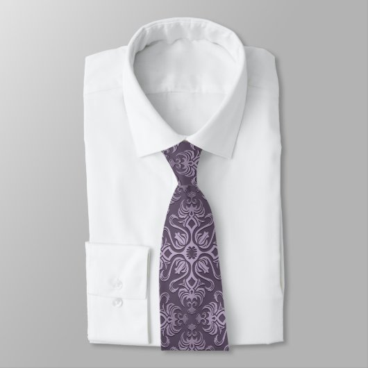 Purple Elegant Damask Cravate masculine (Attaché)