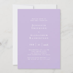 Purple Elegant Mariage Invitation