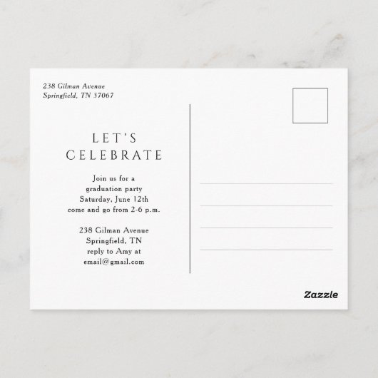 Purple Elegant Script Graduation Party Invitation (Dos)