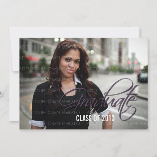 Purple Elegant Script Photo Invitation (Devant)