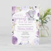 Purple Elephant Baby Shower Invitations pour une f (Debout devant)